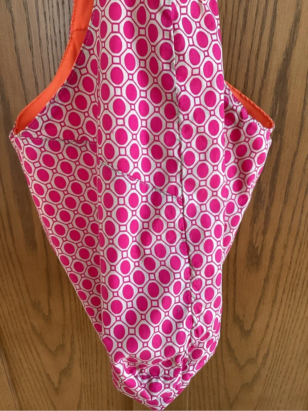 Old Navy Pink Geometric Fabric Hobo Shoulder Bag with Orange Lining NWT